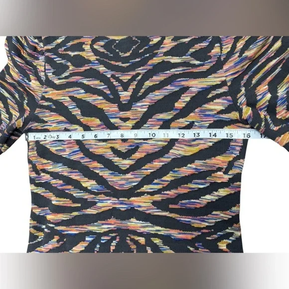 Free People Take Me Out printed Bodycon tiger print neon striped - Picture 8 of 9